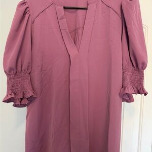 Elegant Mauve Puff Sleeve Top